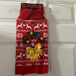 WOOF PET APPAREL PET CHRISTMAS/HOLIDAY SWEATER: NEW WITH TAGS: SIZE MEDIUM